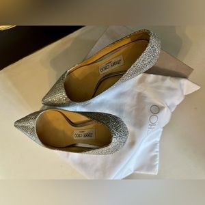 Jimmy Choo Silver Romy 60 SZ 36